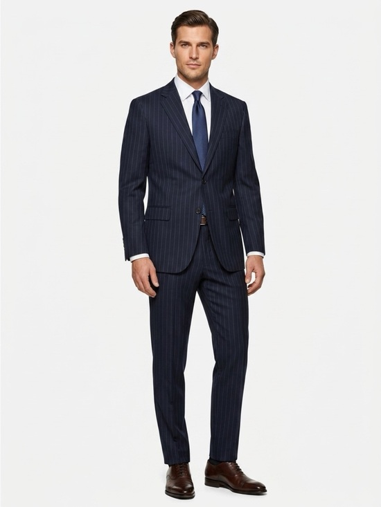 Hickey Freeman Other - Hickey Freeman Madison Two-Piece Pinstripe Suit Loro Piana Super 130s Wool Navy
